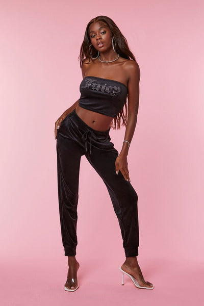 Juicy black velvet online joggers