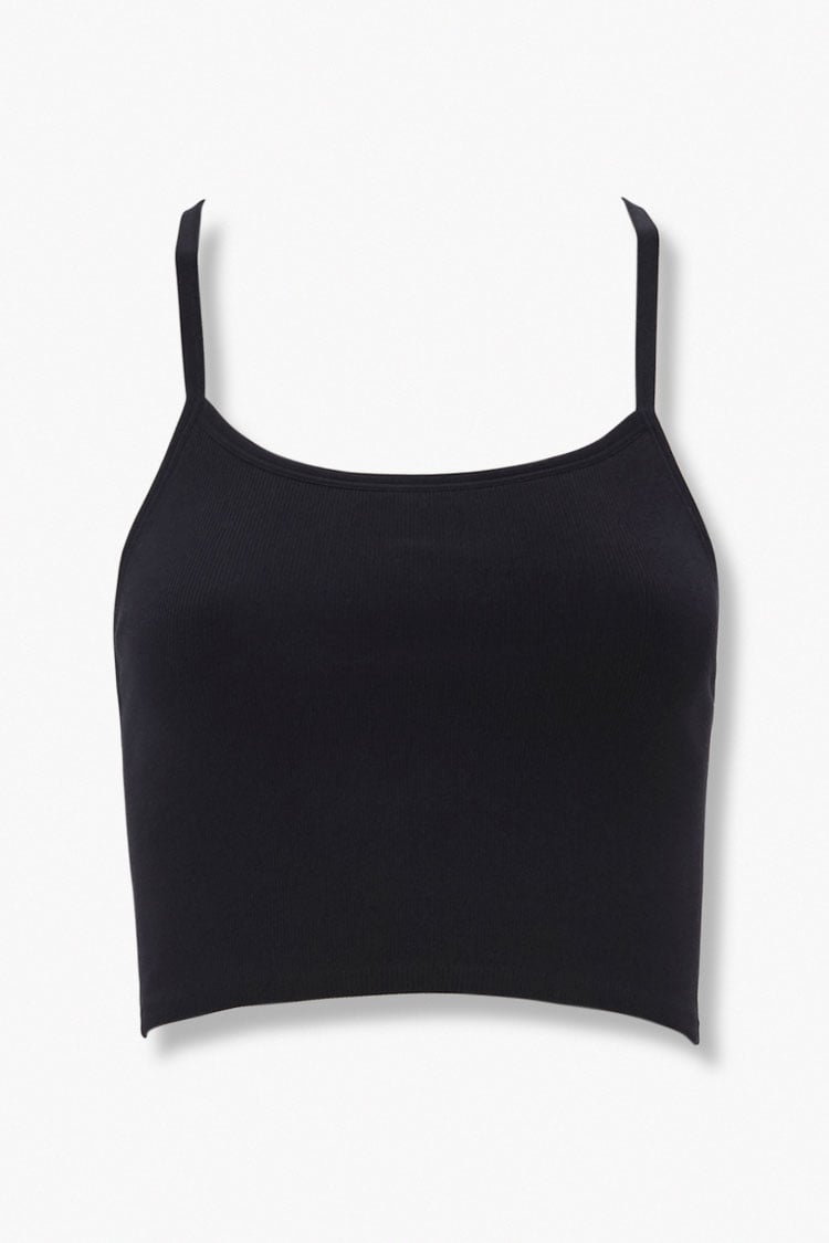 Black Active Seamless Basic Cropped Cami
