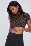 Browntaupe Cropped Baddie Graphic Tee