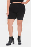 Black Plus Size High-Rise Biker Shorts 1