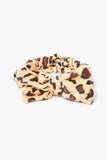 Leopard Print Plush Bow-Tie Headwrap