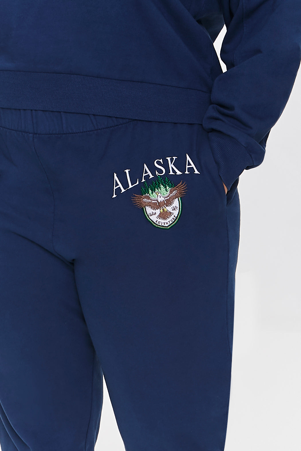 Plus Size Embroidered Alaska French Terry Joggers