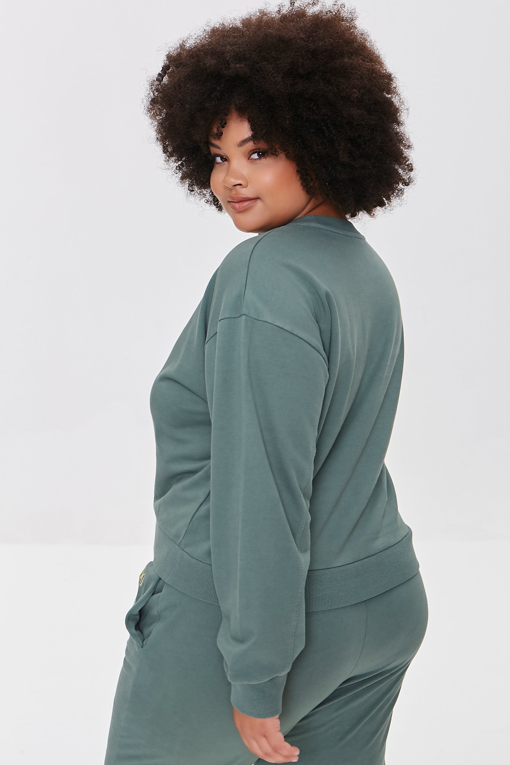 Green/multi Plus Size Embroidered Colorado Pullover 4