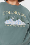Green/multi Plus Size Embroidered Colorado Pullover 3