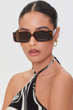 Brownbrown Tinted Rectangle Sunglasses
