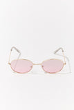 Gold/Pink Oval Tinted Sunglasses
