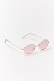 Gold/Pink Oval Tinted Sunglasses 1