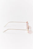 Gold/Pink Oval Tinted Sunglasses 2