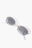 Gold/Olive Oval Tinted Sunglasses 