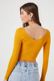 Mustard Ribbed Cropped Fitted Sweater 2