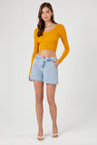 Mustard Ribbed Cropped Fitted Sweater 4