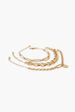 Gold Cable & Link Chain Bracelet Set 1