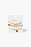 Gold Cable & Link Chain Bracelet Set 2