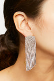 Silver Rhinestone Duster Earrings