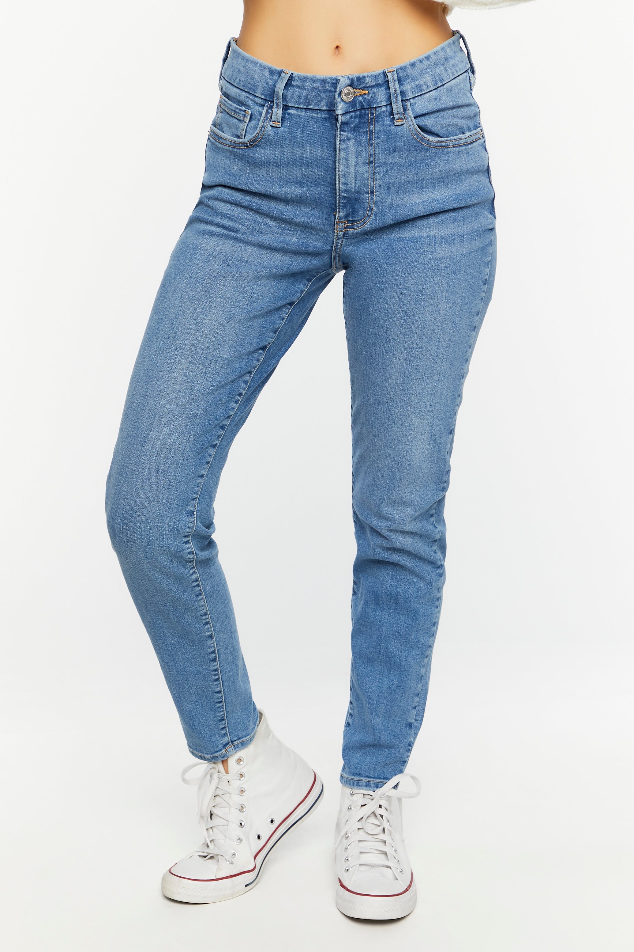 Mediumdenim Recycled Cotton Mid-Rise Skinny Jeans