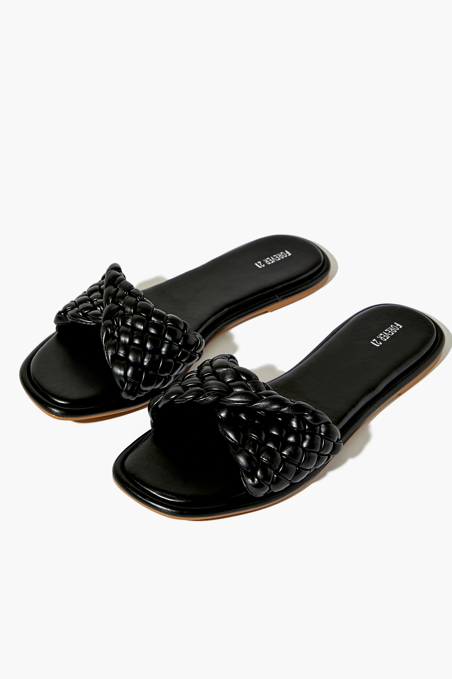 Black Braided Open-Toe Sandals