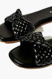 Black Braided Open-Toe Sandals 1
