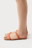 Orange Braided Square-Toe Sandals 2