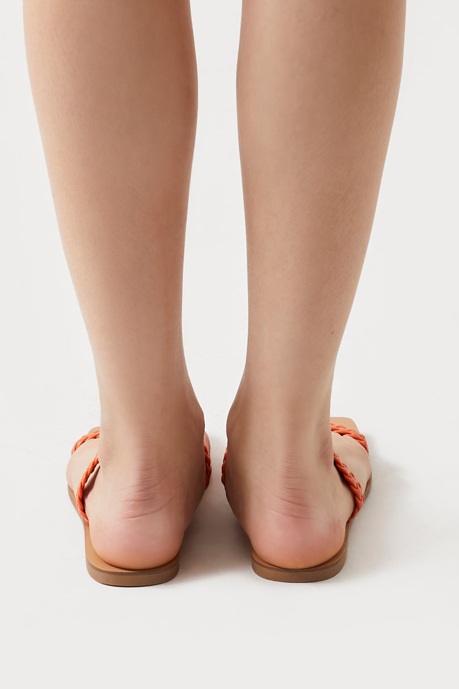 Orange Braided Square-Toe Sandals 3