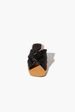 Black Textured Crisscross Sandals 1