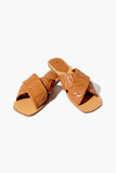 Tan Textured Crisscross Sandals