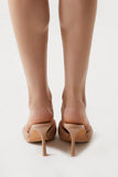 Nude Faux Leather Crisscross Stiletto Heels 2