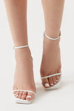 White Square-Toe Stiletto Heels 2