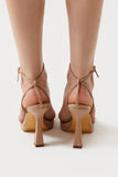 Nude Square-Toe Stiletto Heels 2