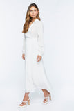 White Collared Wrap Maxi Dress 3