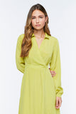 Lime Collared Wrap Maxi Dress 1
