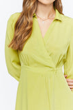 Lime Collared Wrap Maxi Dress 2