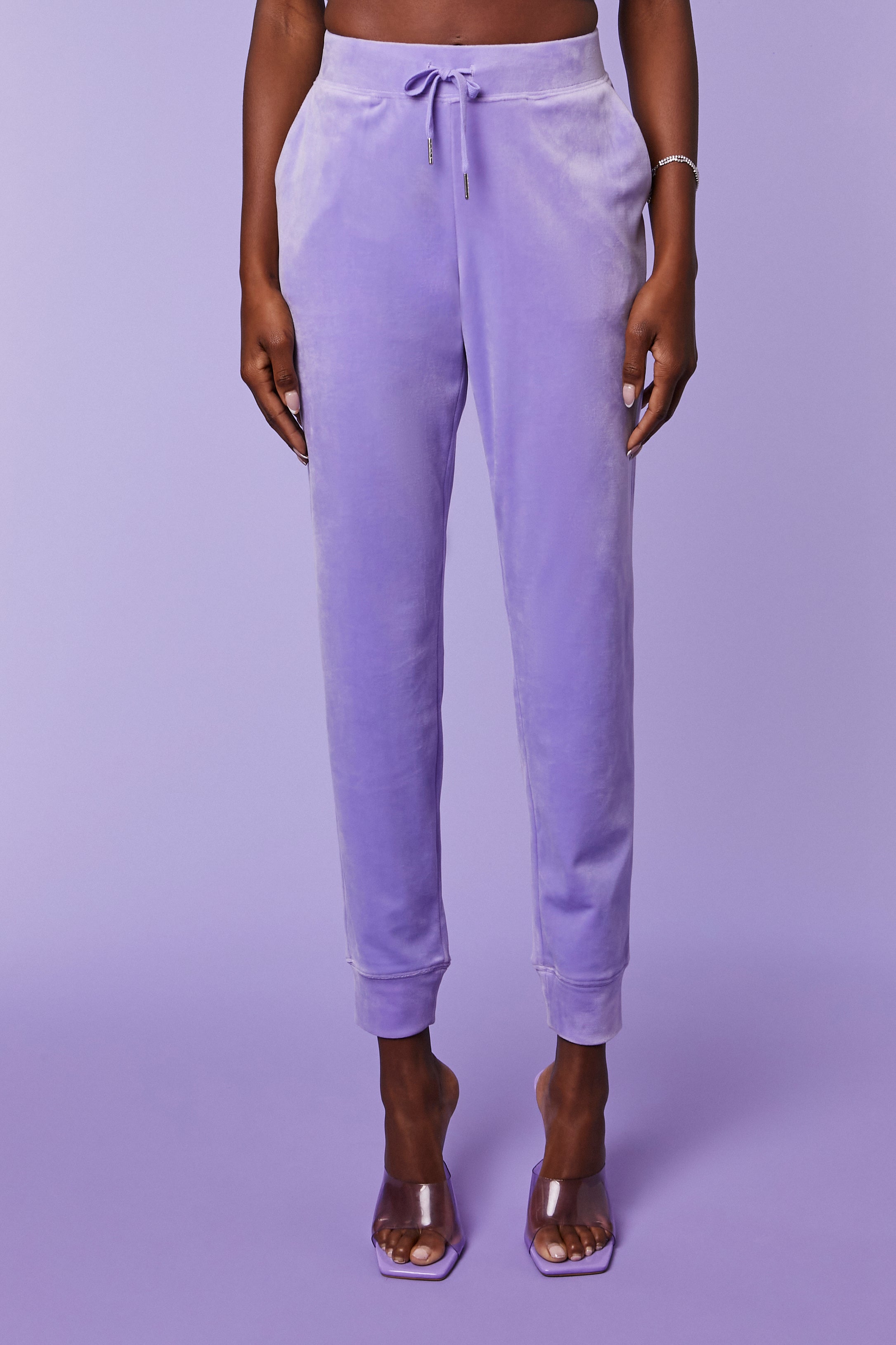 Lavender Juicy Couture Rhinestone Joggers 2