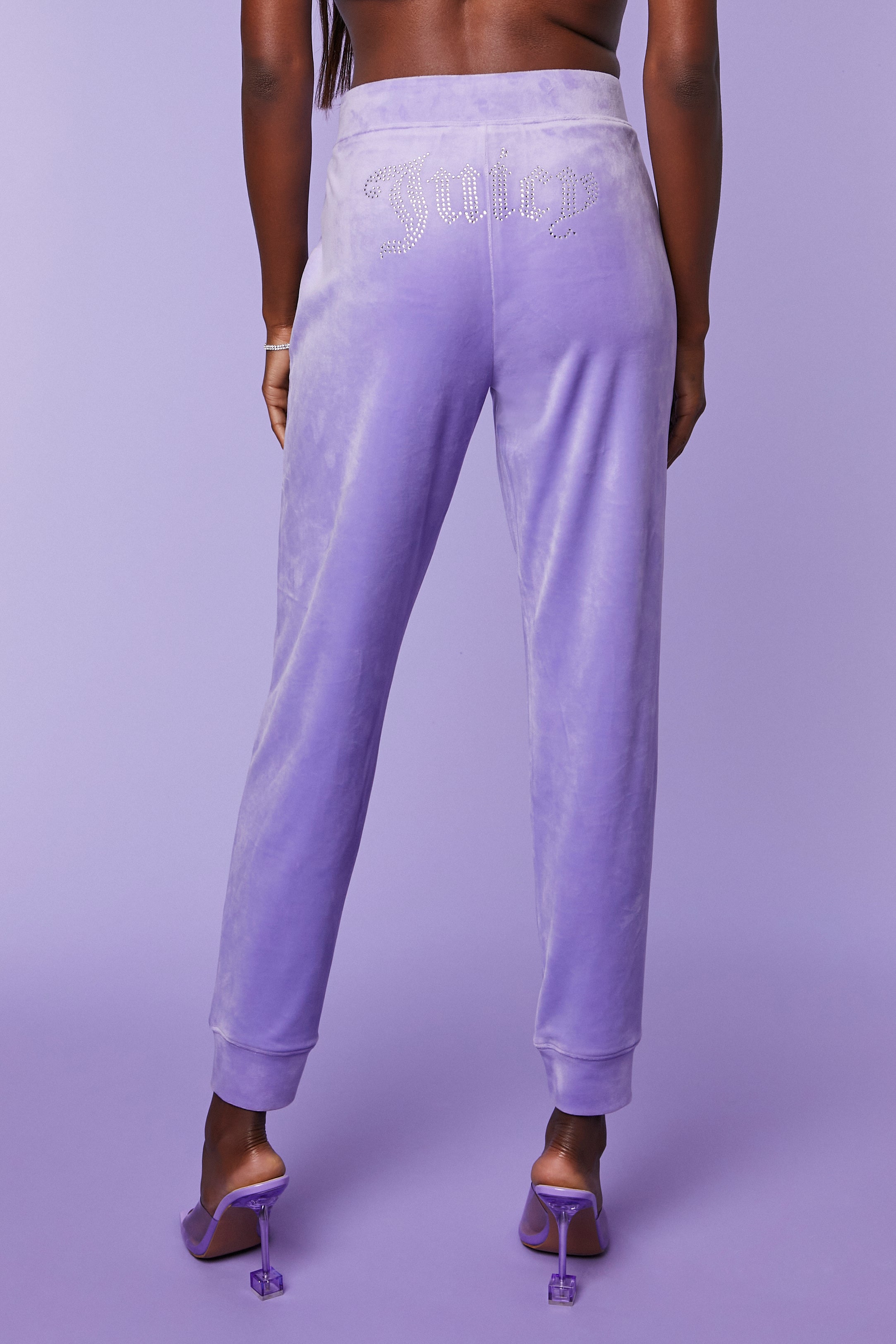 Lavender Juicy Couture Rhinestone Joggers 4