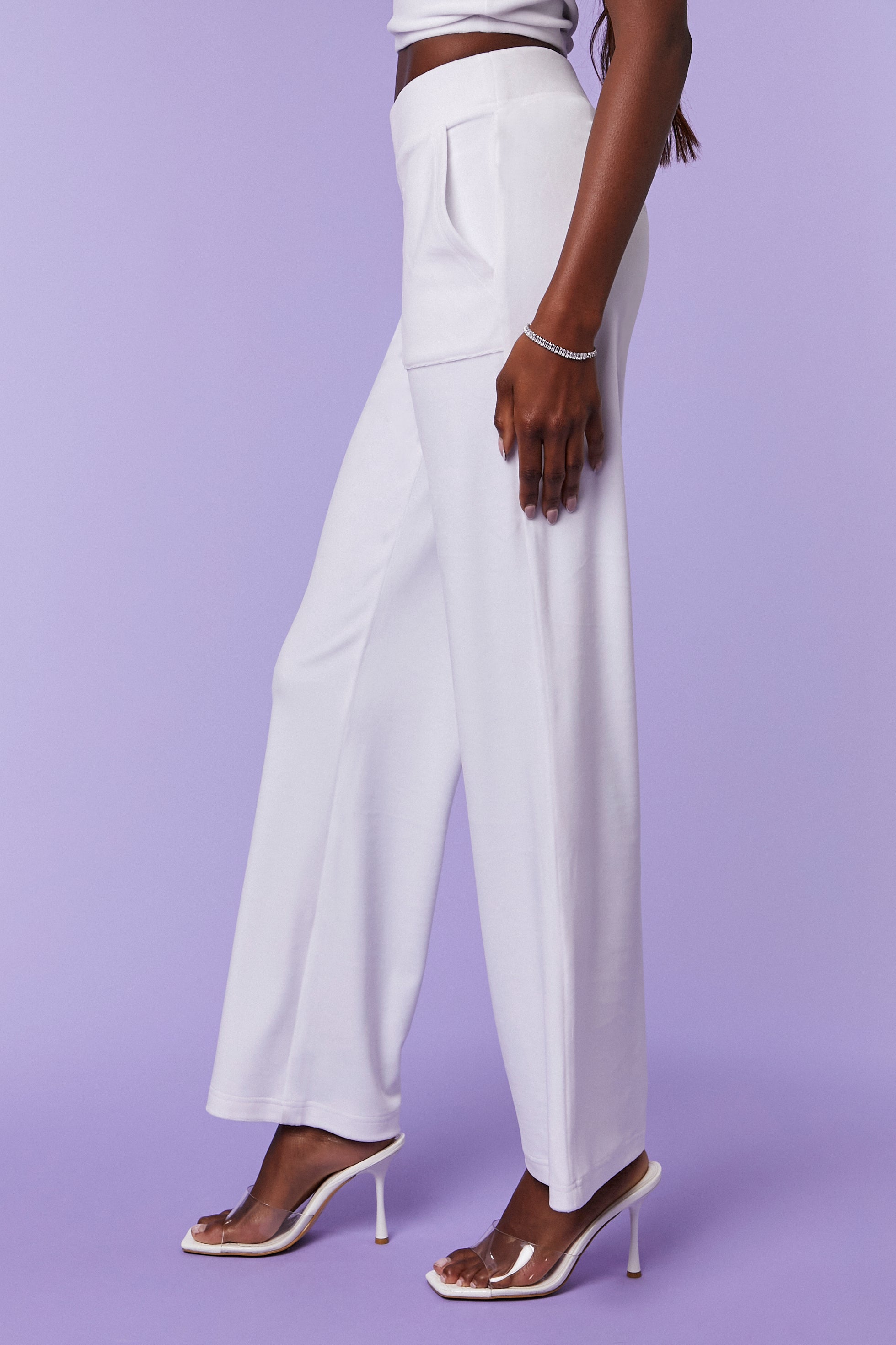 White Juicy Couture Velour Sweatpants 3