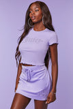 Lavender Juicy Couture Velour Mini Skirt 1