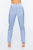Light Blue Micro-Cutout Straight-Leg Pants 1