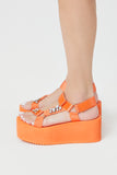 Orange Faux Gem Ankle-Strap Platform Wedges 2
