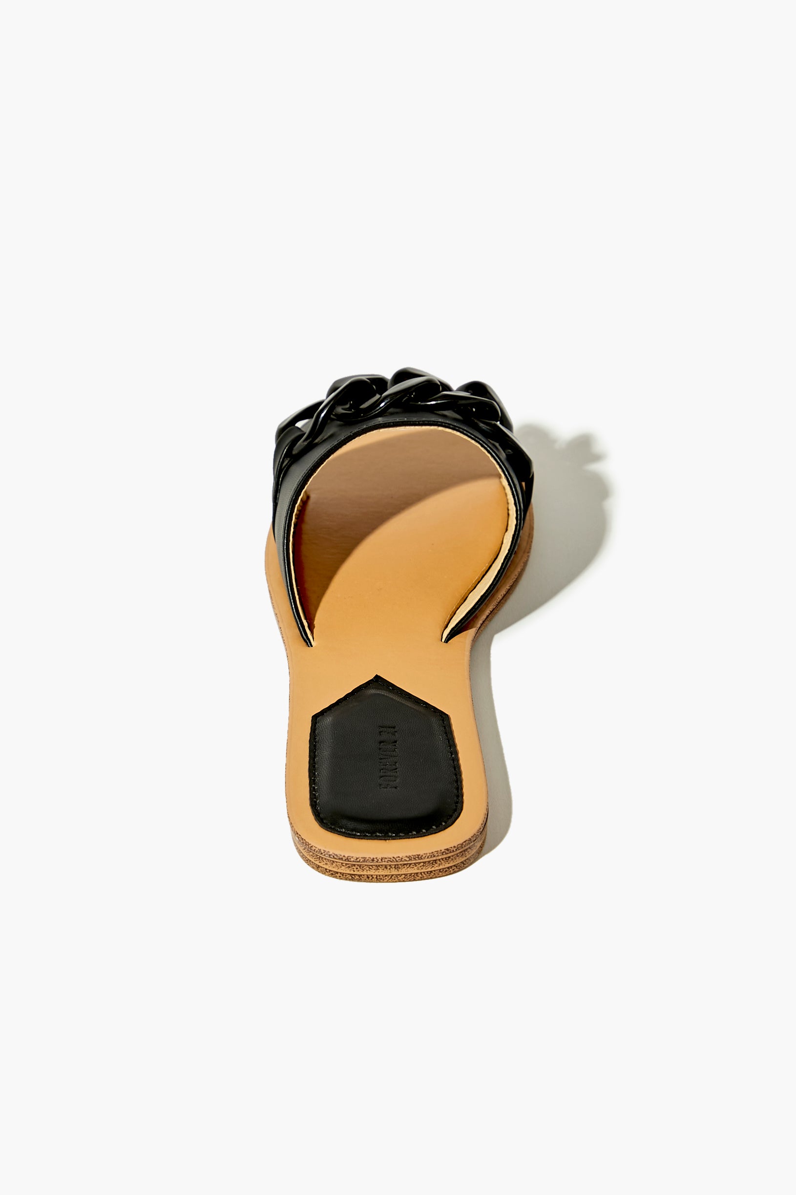 Black Chain-Strap Flat Sandals 2