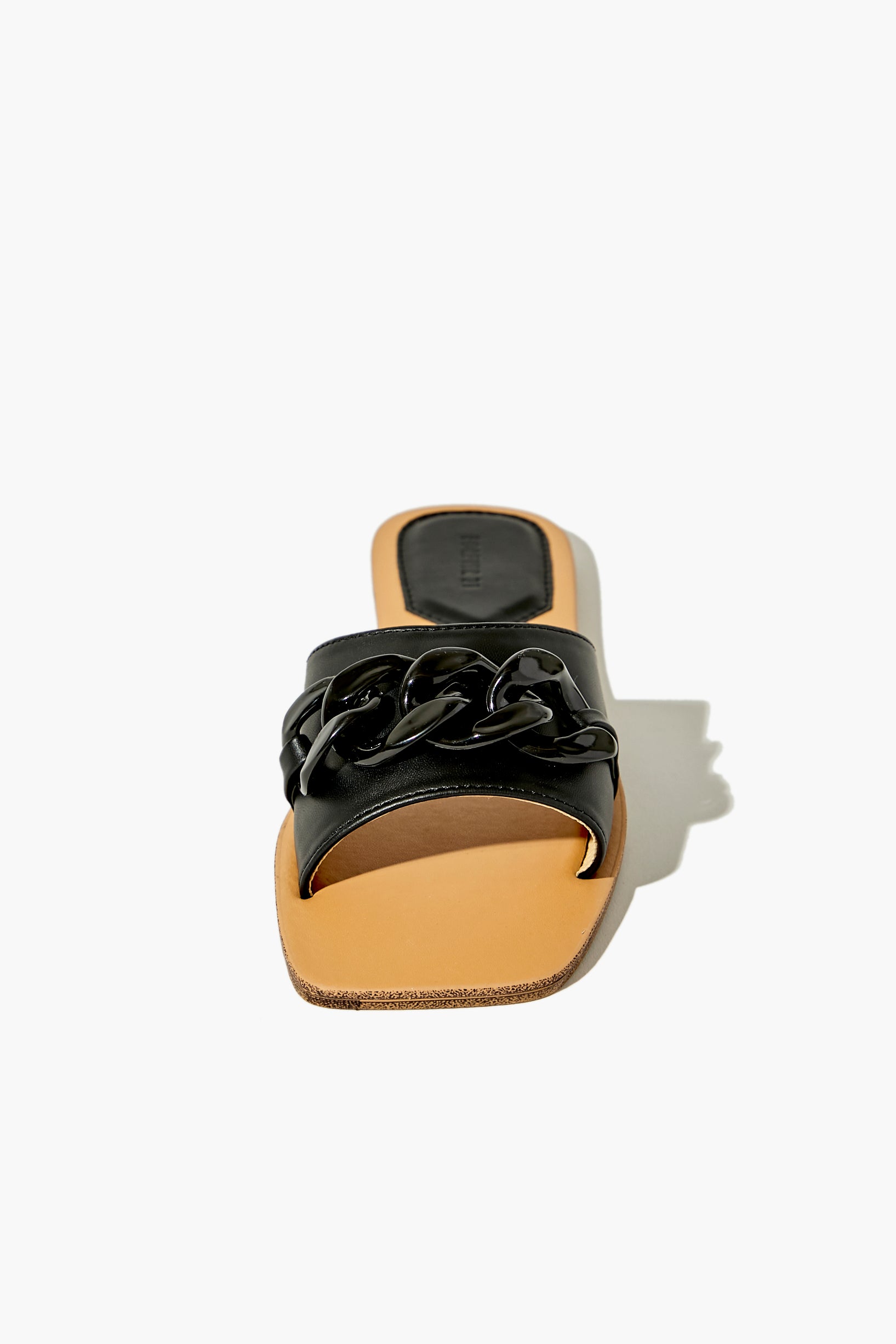 Black Chain-Strap Flat Sandals 3