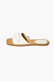 White Chain-Strap Flat Sandals 1