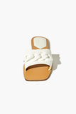 White Chain-Strap Flat Sandals 3