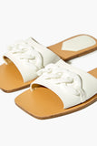White Chain-Strap Flat Sandals 4