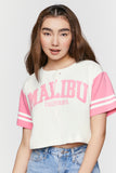 Pink/multi Malibu Graphic Varsity Crop Top