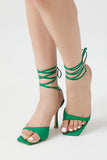 Green Lace-Up Stiletto Heels
