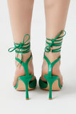 Green Lace-Up Stiletto Heels 3