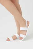 White Dual-Strap Square-Toe Sandals 1