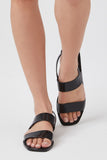 Black Dual-Strap Square-Toe Sandals