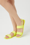 Green Dual-Strap Square-Toe Sandals 1