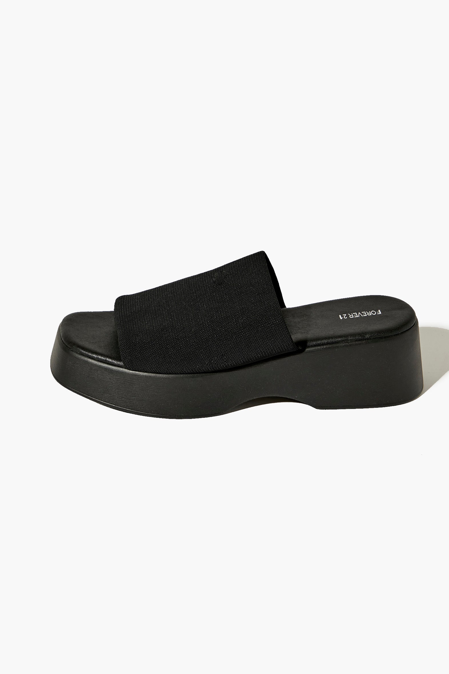 Black Slip-On Low Platform Sandals 2