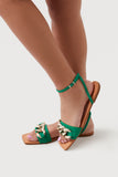 Green Open-Toe Chain Sandals 3